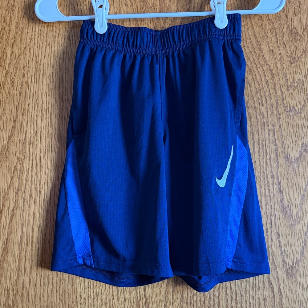 Nike Boys Royal Blue Athletic Shorts | White Swoosh | Elastic Waist